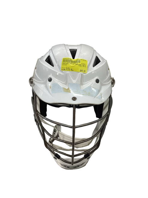 Vist Large View of Product Image Which is Used Cascade CPV-R Lacrosse Helmet White Fits all