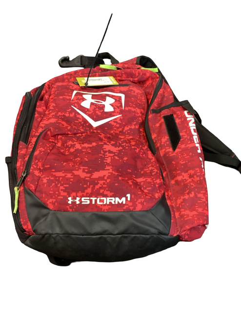Vist Large View of Product Image Which is Used Under Armour RED CAMO BB/SB Player Backpack Red