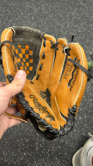 Vist Large View of Product Image Which is Used Rawlings TURN 2 BB/SB Glove RH Throw Brown 10"