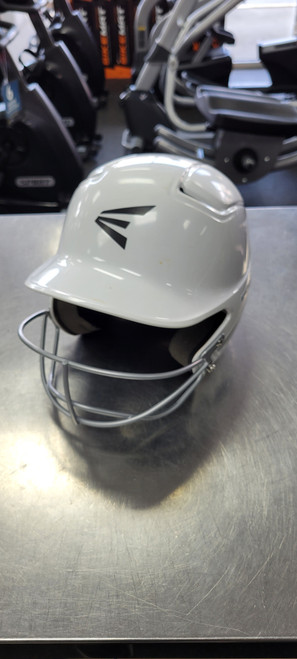 Vist Large View of Product Image Which is Used Easton HELMET W MASK Batting Helmet w/Mask White One Size