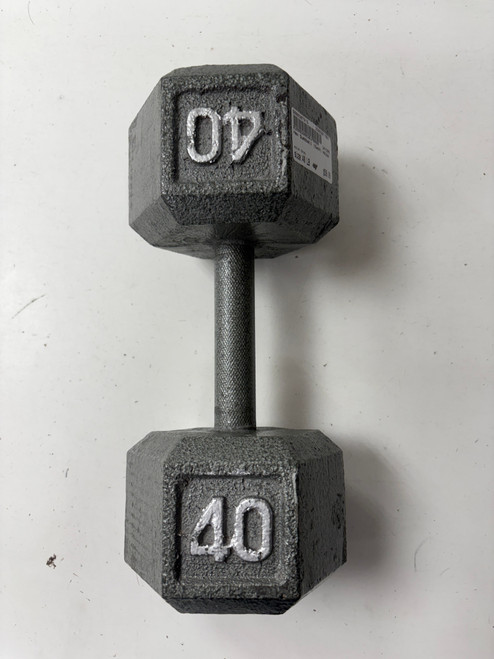Vist Large View of Product Image Which is Used Hex Dumbbell (Each) Grey 40 lb