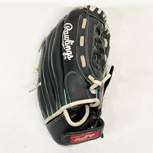 Vist Large View of Product Image Which is Used Rawlings WFP115MT RH Throw Fastpitch Gloves Black 11 1/2"