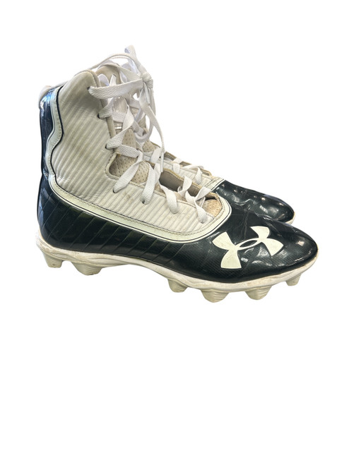 Vist Large View of Product Image Which is Used Under Armour 3021197-003 HIGHLIGHT CLEATS Adult FB Cleats White And Black Senior 9.5