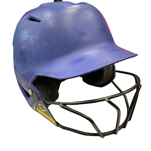 Vist Large View of Product Image Which is  Evoshield WITH FACEMASK Batting Helmet w/Mask Navy Blue MD