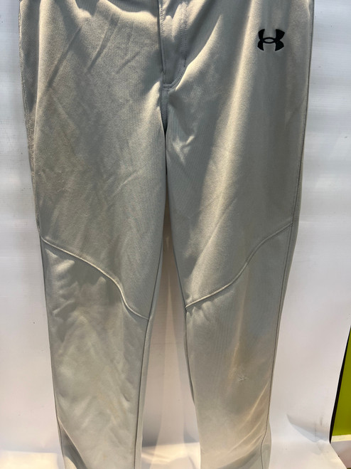 Vist Large View of Product Image Which is Used Under Armour GREY W/RED PINSTRIPE YTH XL BB/SB Pant Mens White XL