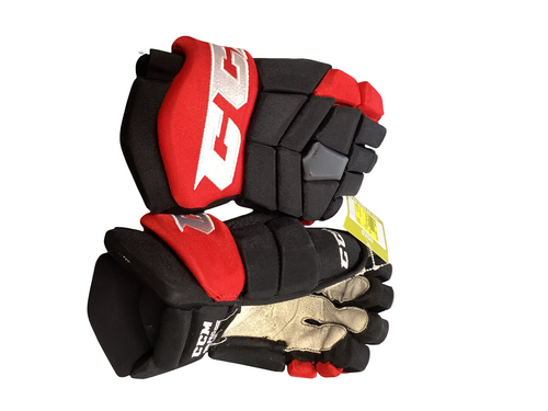 Vist Large View of Product Image Which is Used CCM PRO Senior Gloves Black And Red 14"