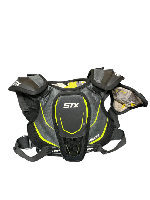 Vist Large View of Product Image Which is Used STX STALLION 200+ SM Lacrosse Shoulder Pads Black SM