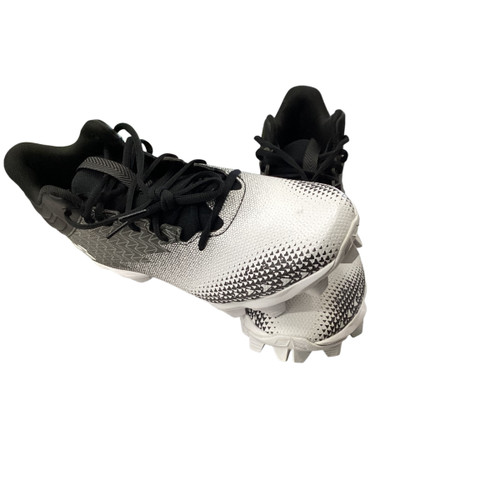 Vist Large View of Product Image Which is Used Under Armour Adult FB Cleats Black And White Senior 10