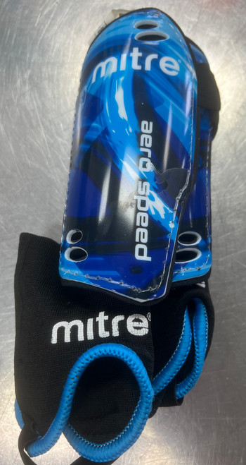 Vist Large View of Product Image Which is Used Mitre Soccer Shin Guards Youth Navy Blue Junior