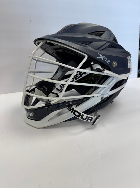 Vist Large View of Product Image Which is Used Cascade XRS PRO Lacrosse Helmet Navy Blue SM