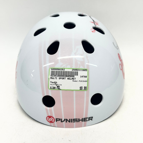 Vist Large View of Product Image Which is Used PUNISHER Skateboard Helmet White MD