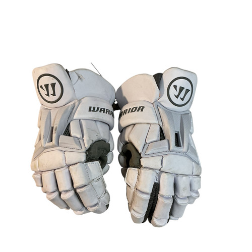 Vist Large View of Product Image Which is Used Warrior BURN Lacrosse Gloves Mens White 12"