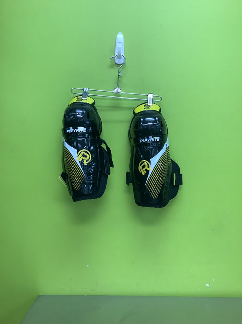 Vist Large View of Product Image Which is Used Sher-wood PLAYRITE Youth Shin Guards Black 10"
