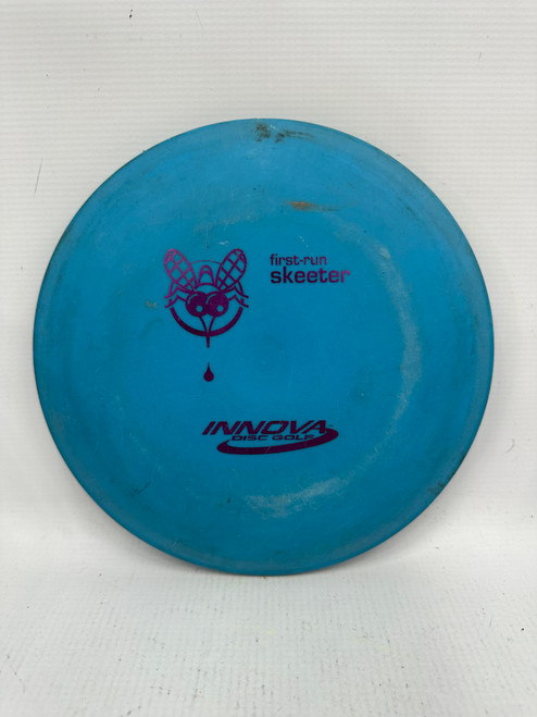 Vist Large View of Product Image Which is Used Innova DX SKEETER Disc Golf Mid Range Royal Blue