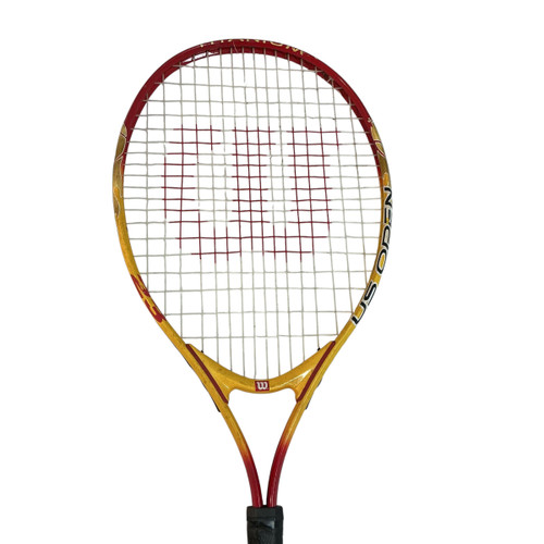 Vist Large View of Product Image Which is Used Wilson US OPEN Junior Tennis Racquet Orange 23"