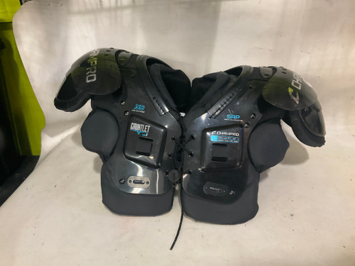 Vist Large View of Product Image Which is Used Champro GAUNTLET FB Shoulder Pads Black LG