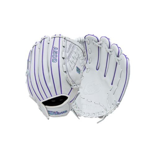 Vist Large View of Product Image Which is New Wilson A500 SIREN RH Throw Fastpitch Gloves None 12 1/2"