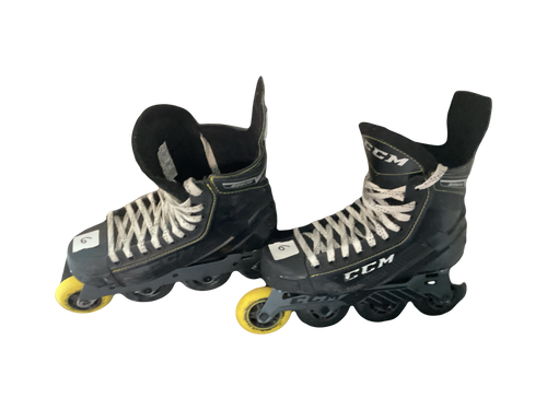 Vist Large View of Product Image Which is Used CCM 9350R Senior Roller Quad Skates Black Senior 6