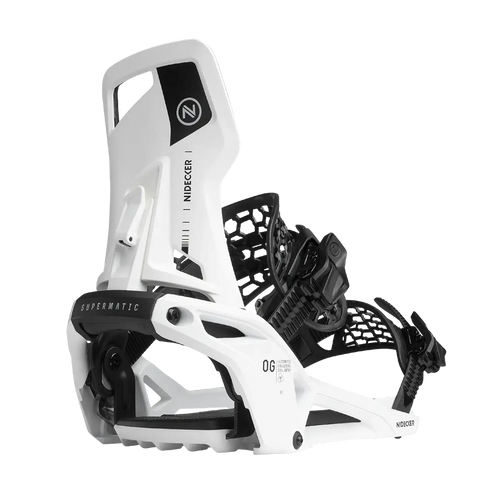 Vist Large View of Product Image Which is New Nidecker OG Supermatic 2026 Snowboard Bindings- White LG