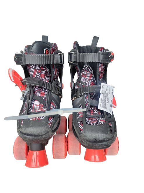 Vist Large View of Product Image Which is Used ADJ 12-2 QUAD SKATES Junior Roller Quad Skates Black Adjustable