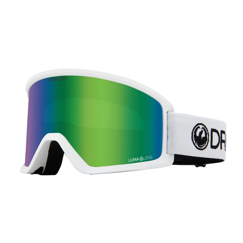 Vist Large View of Product Image Which is New Dragon DX3 OTG 2026 Snow Goggles- White/Lumalens Green Ionized Lens