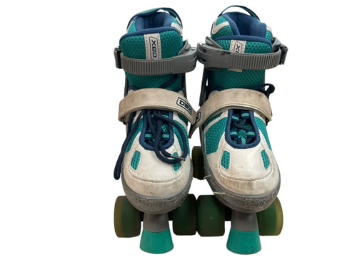 Vist Large View of Product Image Which is USED OBX ADJUSTABLE SKATES Junior Roller Quad Skates Teal Adjustabl