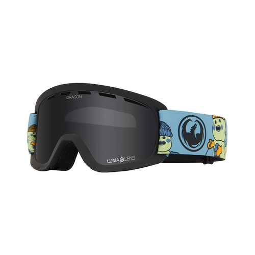 Vist Large View of Product Image Which is New Dragon Lil D 2026 Kids' Snow Goggles- Lil Kaiju/Lumalens Dark Smoke Lens