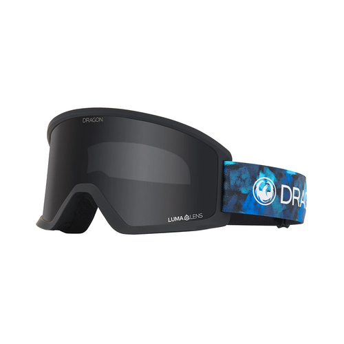 Vist Large View of Product Image Which is New Dragon DX3 OTG 2026 Snow Goggles- Spyder Cobalt Camo/Lumalens Dark Smoke Lens