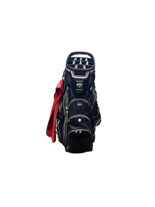 Vist Large View of Product Image Which is Used Taylormade 14 WAY GRAY AND BLACK Mens Cart Bag Black