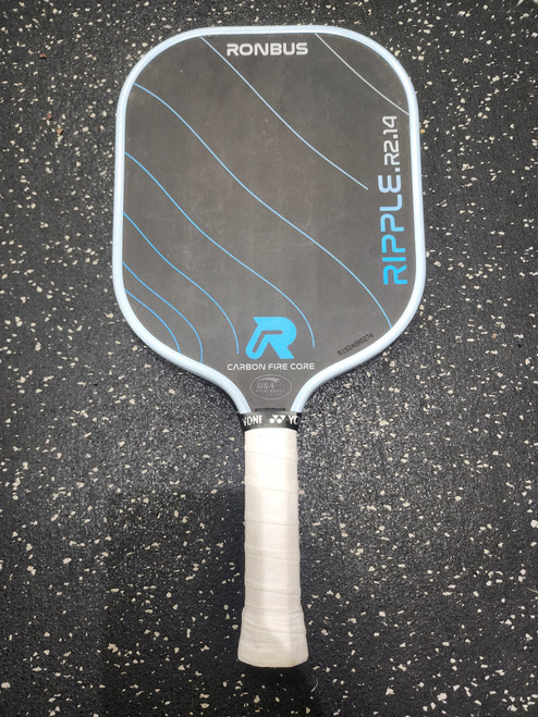 Vist Large View of Product Image Which is Used RIPPLE R2.14 Pickleball Racquet Carolina Blue