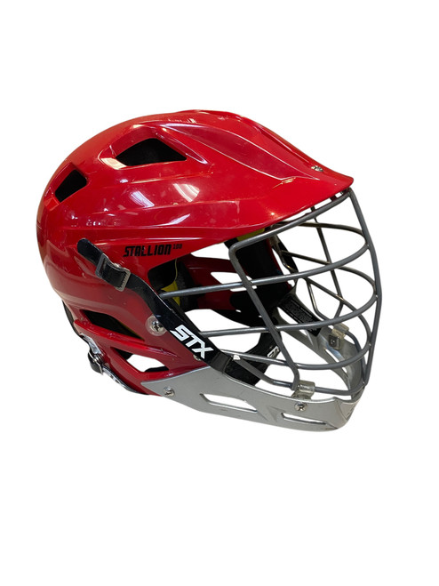 Vist Large View of Product Image Which is Used Schutt STALLION 100 Lacrosse Helmet Red MD