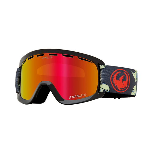 Vist Large View of Product Image Which is New Dragon Lil D 2026 Kids' Snow Goggles- Lil Kaiju/Lumalens Red Ionized Lens