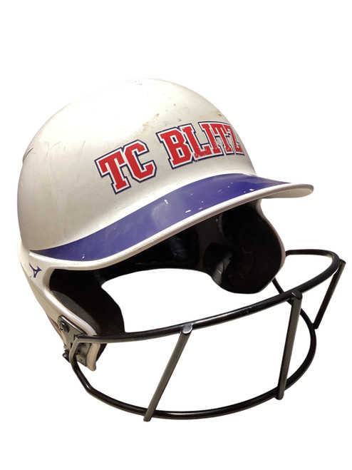 Vist Large View of Product Image Which is Used Mizuno F6-BT 7 3/8 - 7 7/8 Batting Helmet w/Mask White LG