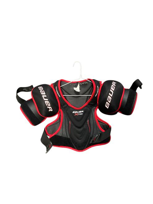 Vist Large View of Product Image Which is Used Bauer VAPOR X700 JR SHOULDER Junior Shoulder Pads LG