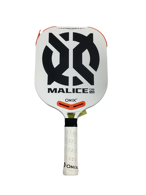 Vist Large View of Product Image Which is Used ONIX MALICE DB 14 Pickleball Racquet White