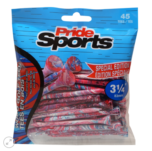 Vist Large View of Product Image Which is New PRIDE SPORTS Black/Red Splatter Tee 3.25" - 45PK
