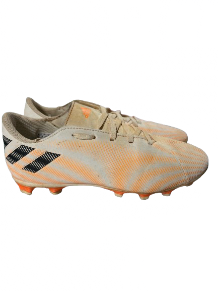 Vist Large View of Product Image Which is Used Adidas ADIDAS NEMESIS SZ 6.0 Soccer Cleats White And Orange Senior 6