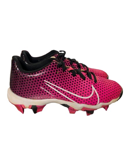 Vist Large View of Product Image Which is Used Nike SOFTBALL DIAMOND JNR 2.0 BB/SB Cleats Black And Pink Junior 02