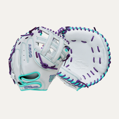 Vist Large View of Product Image Which is New A500 Siren Wht/Pur 32" RHT Fastpitch Catchers Mitt