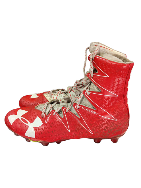Vist Large View of Product Image Which is Used Under Armour Adult FB Cleats Red Senior 10