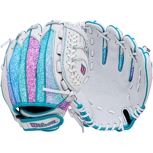 Vist Large View of Product Image Which is New Wilson FLASH RH Throw Fastpitch Gloves