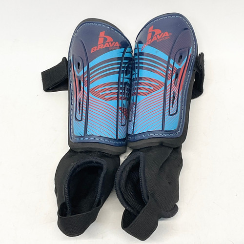 Vist Large View of Product Image Which is Used Brava Soccer Shin Guards Youth Navy Blue XS