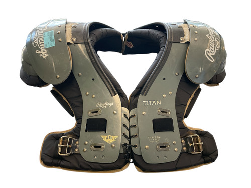 Vist Large View of Product Image Which is Used Rawlings TITAN FB Shoulder Pads Grey XL