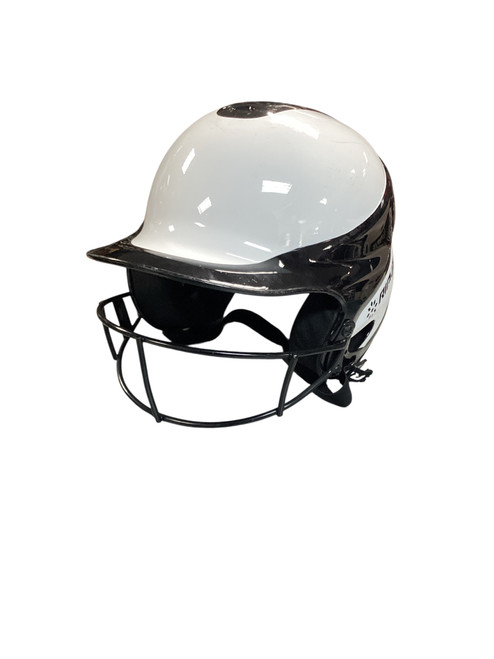 Used RIP-IT BLK/WHITE HELMET W MASK Batting Helmet w/Mask Black And White S/M 11842-S000222081 Vist Large View of Product Image Which is Used RIP-IT BLK/WHITE HELMET W MASK Batting Helmet w/Mask Black And White S/M