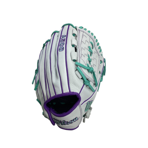 Vist Large View of Product Image Which is New Wilson A500 SIREN RH Throw Fastpitch Gloves None 11 3/4"