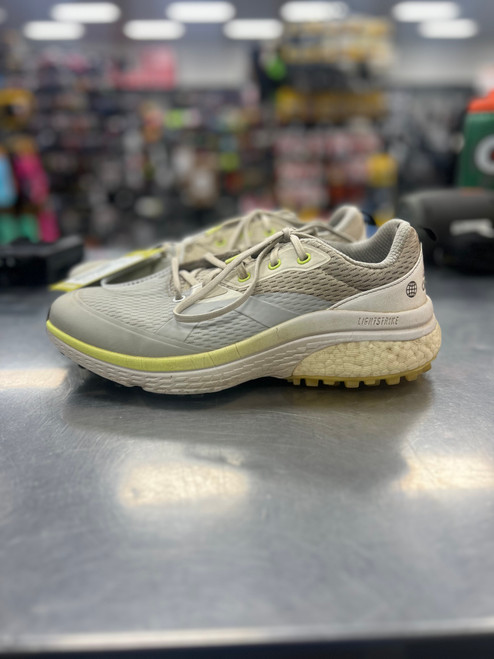 Vist Large View of Product Image Which is Used Adidas SOLARMOTION SPIKELESS Mens Golf Shoes Lime And White Senior 10.5