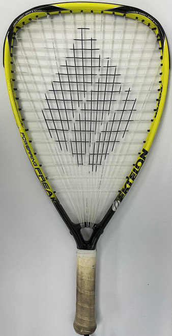 Vist Large View of Product Image Which is Used Ektelon POWERRING FREAK Adult Racquetball Racquet Yellow Unknown