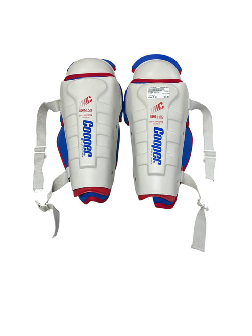 Vist Large View of Product Image Which is Used Cooper SG 650 Senior Shin Guards White 15"
