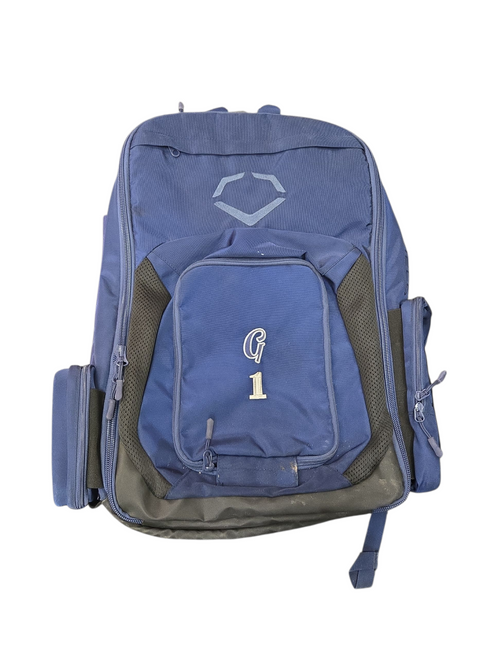 Vist Large View of Product Image Which is Used Evoshield ALWAYS ALL IN BACKPACK BB/SB Player Backpack Navy Blue