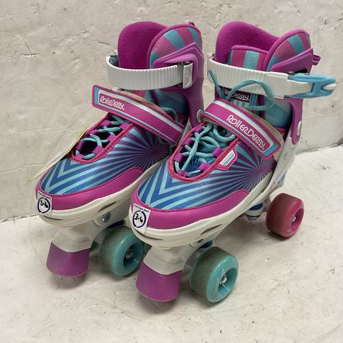 Vist Large View of Product Image Which is Used RollerDerby ENER G Junior Rec Fitness Skates White Adjustable